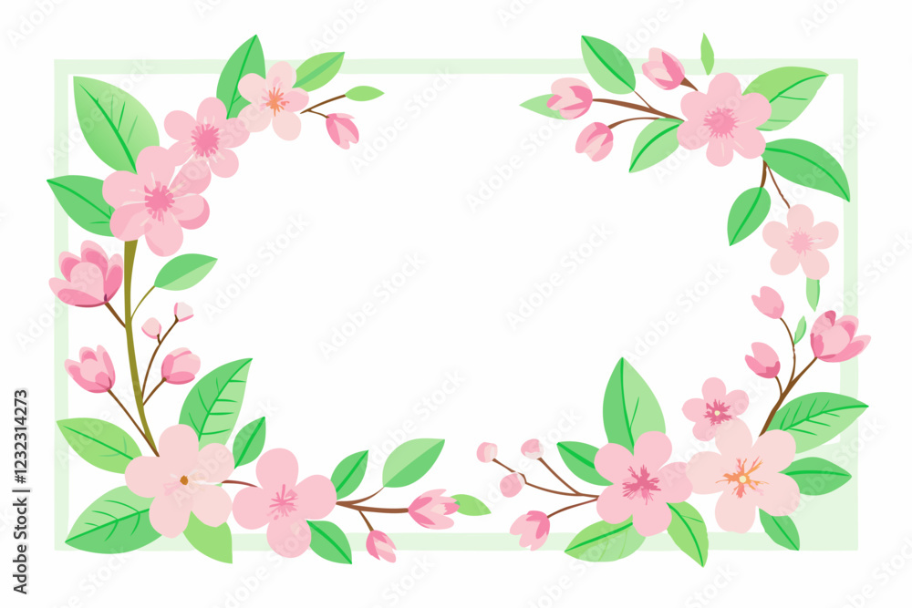 photo frame with flower and text place isolated on white background photo frame with flower and text place isolated on white background
