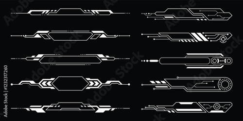 Sci-fi futuristic hud dashboard display virtual reality technology screen. User Interface set. Statistics, Data information infographic. Vector graphic