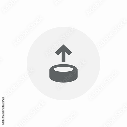 database arrow up icon sign vector