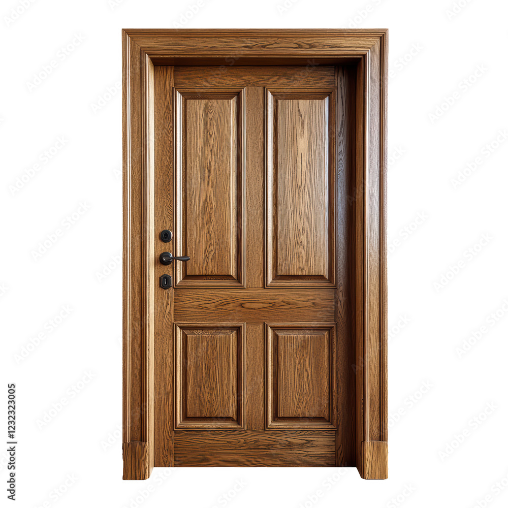 Obraz premium Wooden door isolated on transparent background