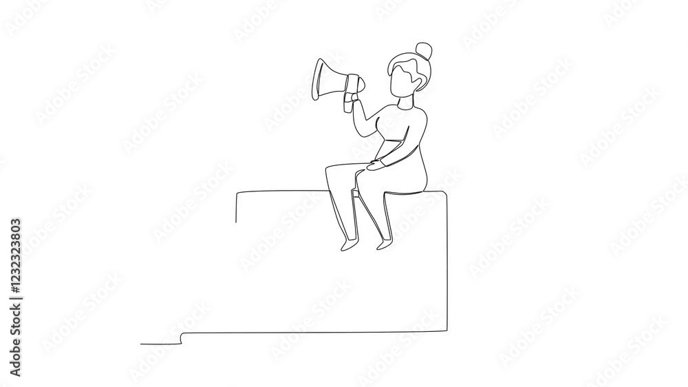 continuous line art video with digital marketing concept continuous line art video with digital marketing concept