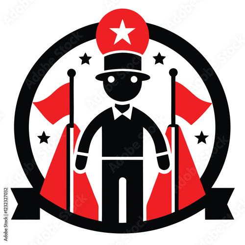 A man in a suit wearing a hat, vector illustration of a businessman
