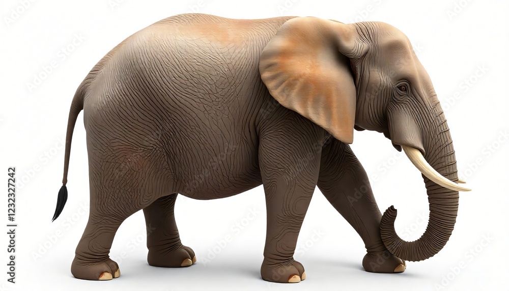 Obraz premium Majestic African Elephant Walking Wildlife Animal Photography Detailed 3D Render