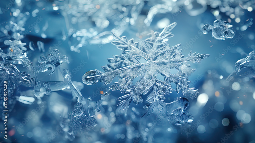 Christmas Snowflakes On The Ground Close Up And Detailed Christmas Snowflakes On The Ground Close Up And Detailed