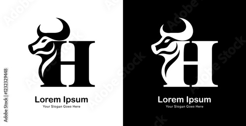 The logo design is in the shape of a bull's head combined with the letter H