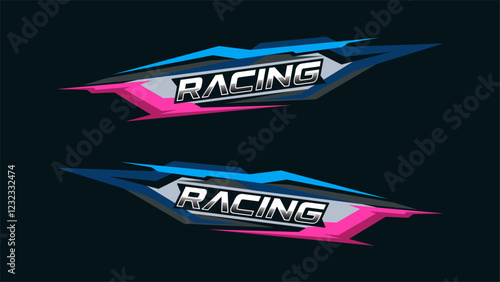 Stylish modern decal stripe pattern. decal wrap for the side of the racing car, and livery
