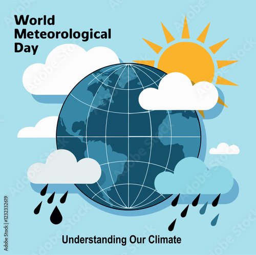 world meteorological day, card, poster. vector illustration