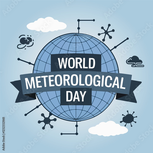 world meteorological day, card, poster. vector illustration