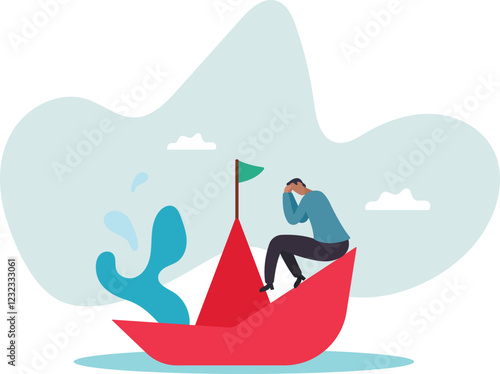 Panic or fear in business crisis situation, frustrated or helpless bankruptcy, trouble and problem or time running out .business concept.flat character.