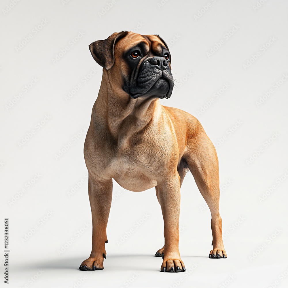 Majestic Bullmastiff Dog Breed Standing Pose Studio Shot Light Brown Coat Majestic Bullmastiff Dog Breed Standing Pose Studio Shot Light Brown Coat