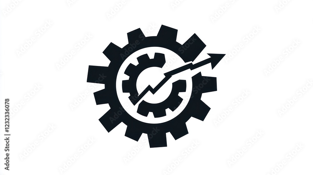 Growth, gears, progress, industry, efficiency, white background, business success, infographic Growth, gears, progress, industry, efficiency, white background, business success, infographic