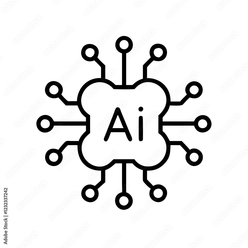 AI chip illustration with digital circuits, modern design, black colors, technology concept
AI chip illustration with digital circuits, modern design, black colors, technology concept