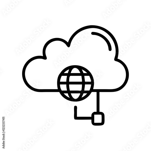 Global Cloud Computing icon for Industry 4.0 and Industrial Automation Technology Concept
