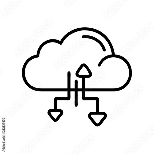 Cloud Computing icon for Industry 4.0 and Industrial Automation Technology Concept

