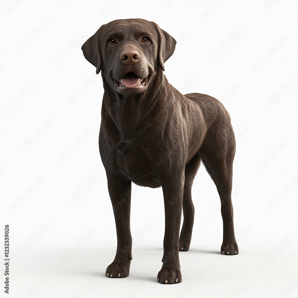 Adorable Chocolate Labrador Retriever Dog Standing Pose Studio Shot Pet Photography Adorable Chocolate Labrador Retriever Dog Standing Pose Studio Shot Pet Photography