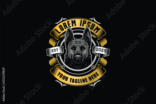 German Shepard dog cartoon character vector image template