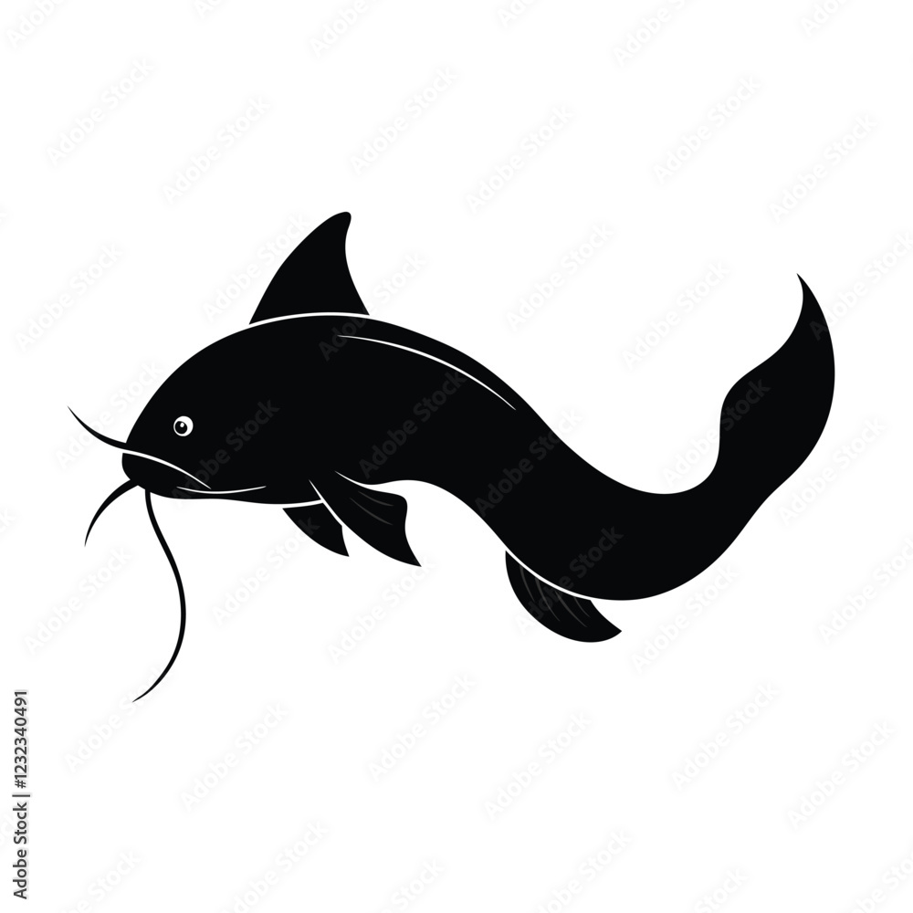 Obraz premium silhouette of a fish vector illustration