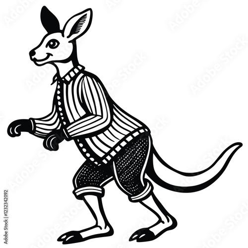 Kangaroo cartoon with baby kangaroo illustration, cute and funny animal design