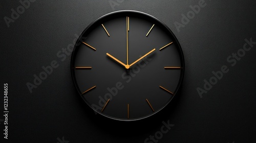 Wallpaper Mural A minimalist black clock face isolated on white, with no numbers, creating a modern timepiece design Torontodigital.ca