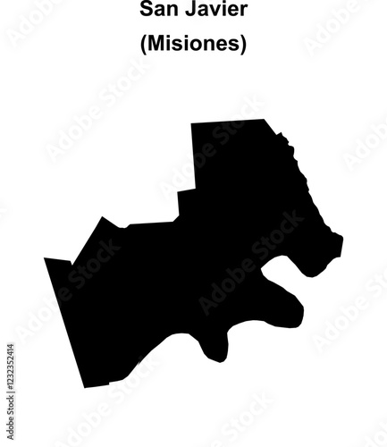 San Javier department (Misiones) blank outline map photo