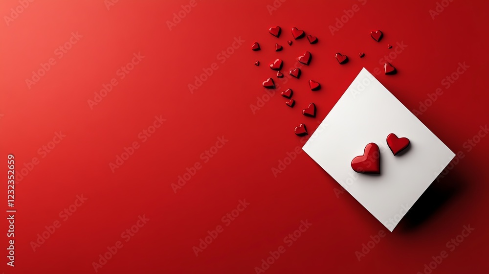 Obraz premium Interactive flip Valentine s card, rotating heart message, 3D illustration