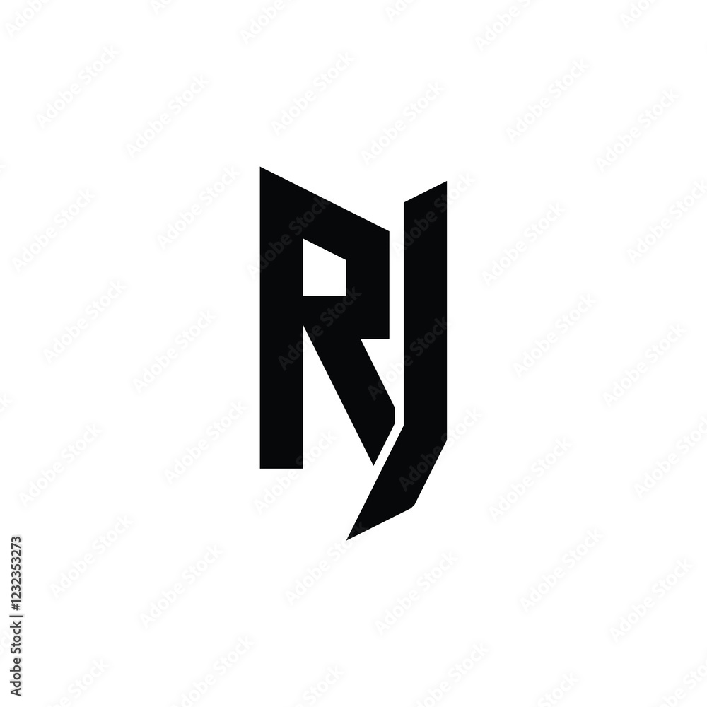 RJ monogram logo design letter text name symbol monochrome logotype alphabet character simple logo RJ monogram logo design letter text name symbol monochrome logotype alphabet character simple logo