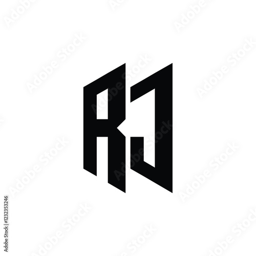 RJ monogram logo design letter text name symbol monochrome logotype alphabet character simple logo