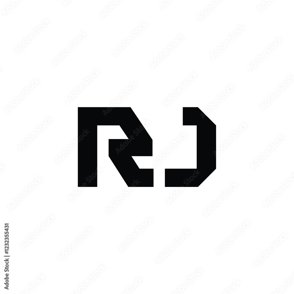 RJ monogram logo design letter text name symbol monochrome logotype alphabet character simple logo RJ monogram logo design letter text name symbol monochrome logotype alphabet character simple logo