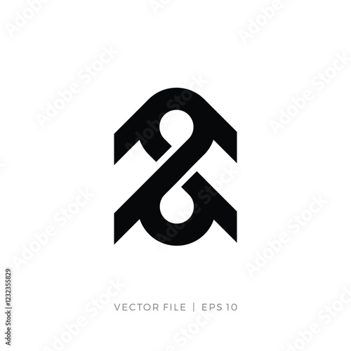 infinity or limitless symbol number 8 arrow logo