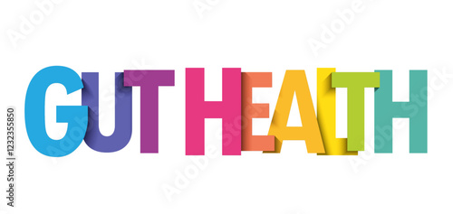 GUT HEALTH colourful vector typography banner