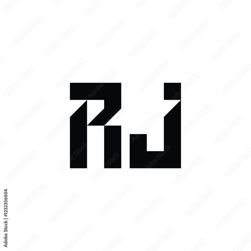RJ monogram logo design letter text name symbol monochrome logotype alphabet character simple logo RJ monogram logo design letter text name symbol monochrome logotype alphabet character simple logo