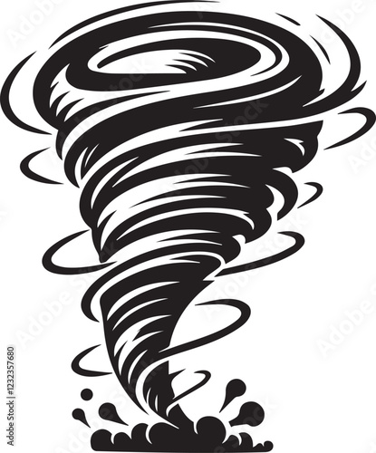 tornado wind logo clip art silhouette design vector art illustration