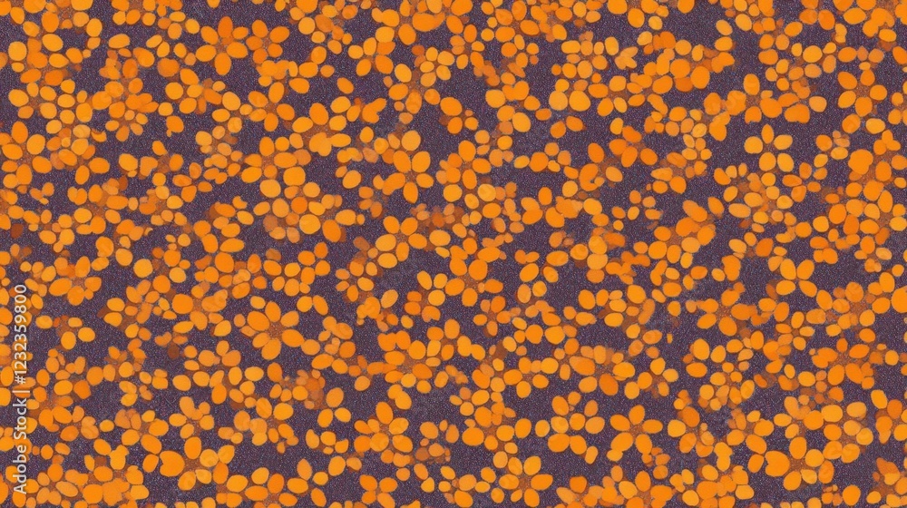 Orange Floral Pattern Texture Orange Floral Pattern Texture