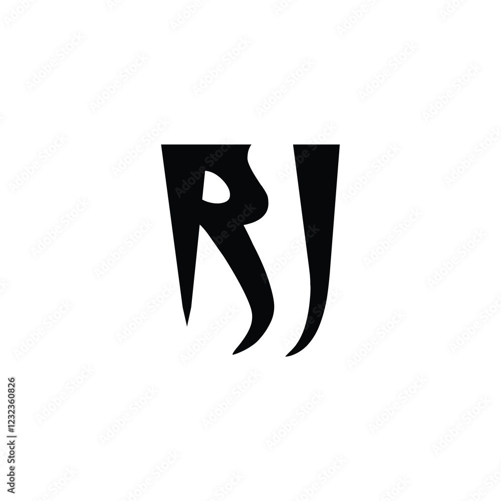 RJ monogram logo design letter text name symbol monochrome logotype alphabet character simple logo RJ monogram logo design letter text name symbol monochrome logotype alphabet character simple logo