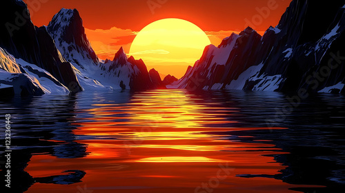 Snowy Mountains Reflect in ...