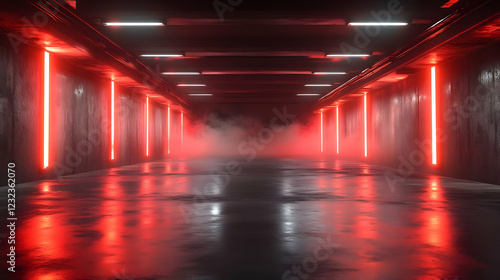Red Neon Lights Illuminate ...