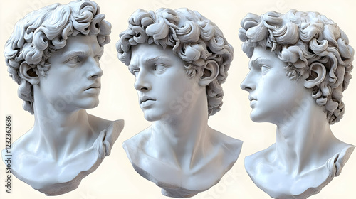 Three Views of a White Scul...