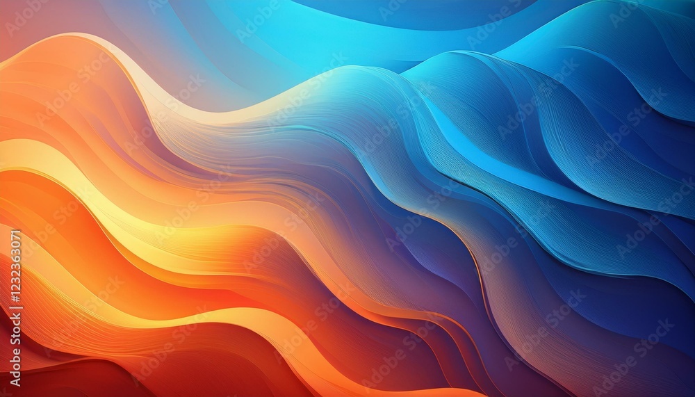 Obraz premium Gradient background with blue and orange color. Generated image