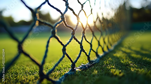 Close-up of a net on a gras...