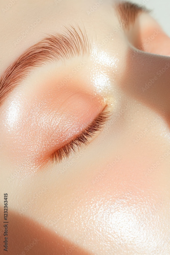 Fototapeta premium Cheekbone close-up highlighting sunspots under soft lighting