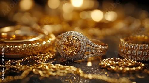 Golden Jewelry Shines Brigh...