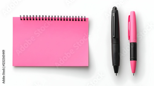 Pink Notepad and Two Pens o...