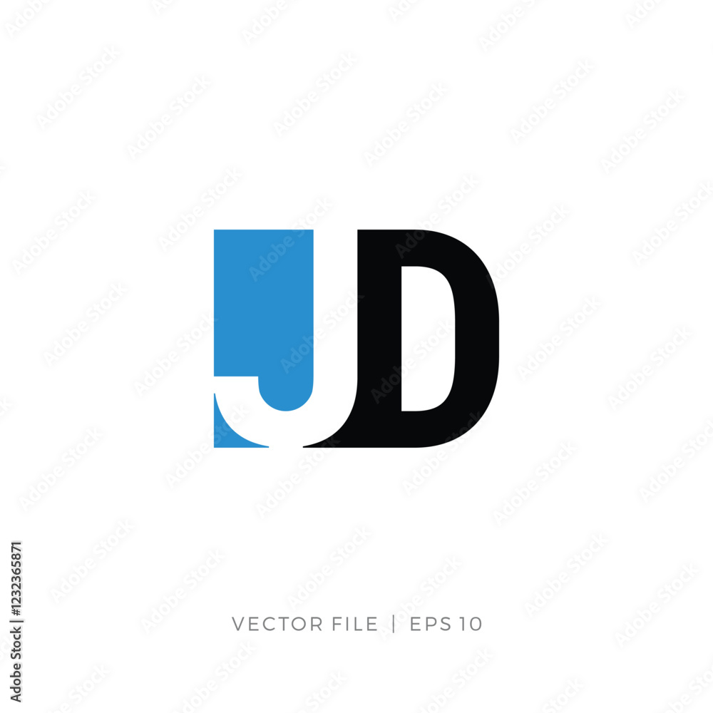 Initial letter JD negative space logo Initial letter JD negative space logo