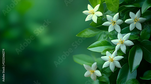 White flowers bloom beautif...