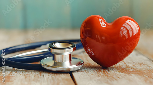 Red Heart and Stethoscope S...