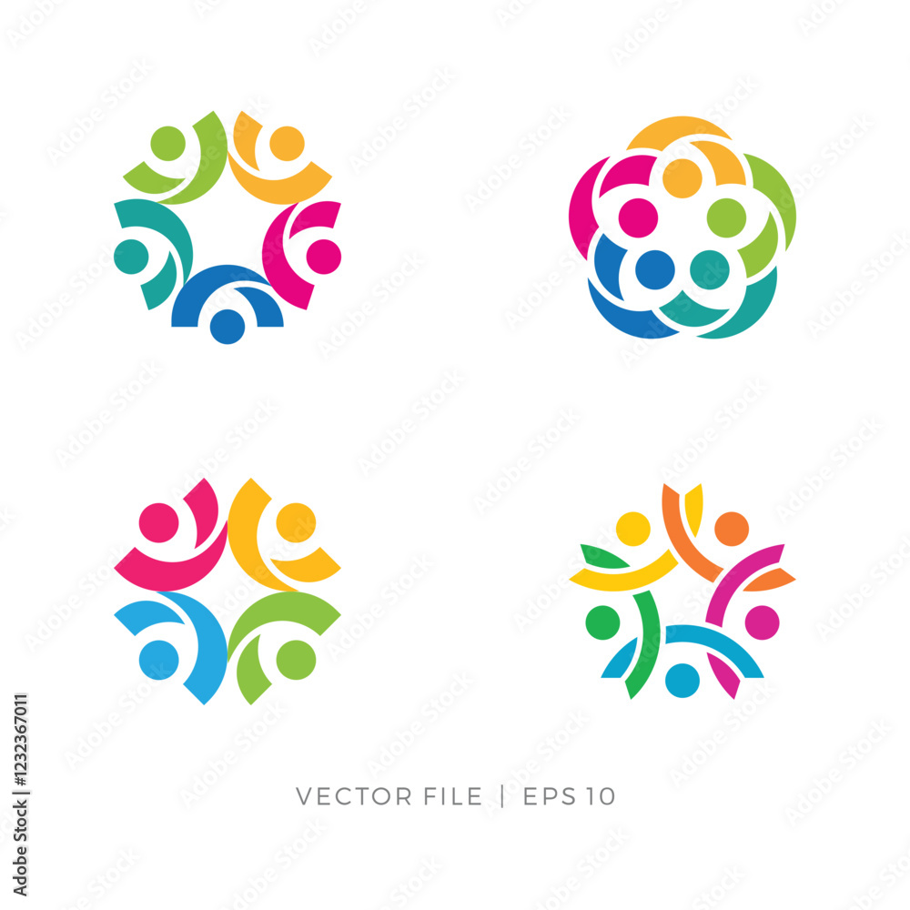 Fototapeta premium abstract human people holding hands team work charity logo