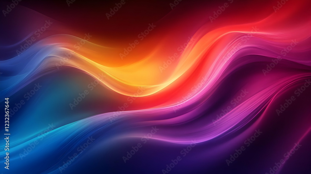 Abstract Background Creates Flowing Waves of Vibrant Colors in Digital Art Illustration Abstract Background Creates Flowing Waves of Vibrant Colors in Digital Art Illustration