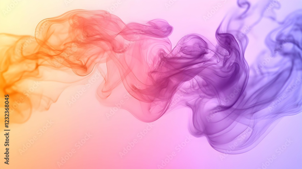 Colorful Smoke Flows Gracefully Across a Soft Gradient Background Colorful Smoke Flows Gracefully Across a Soft Gradient Background