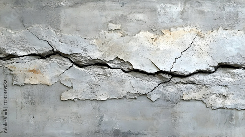 A Cracked Concrete Wall Sho...