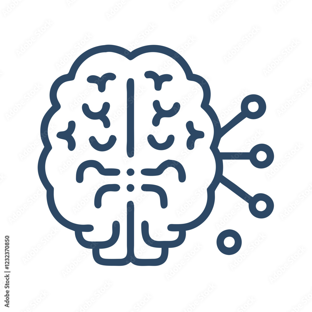 Artificial Intelligence Icon Vector Simple AI Brain Design for Future Robotics and Computing Artificial Intelligence Icon Vector Simple AI Brain Design for Future Robotics and Computing